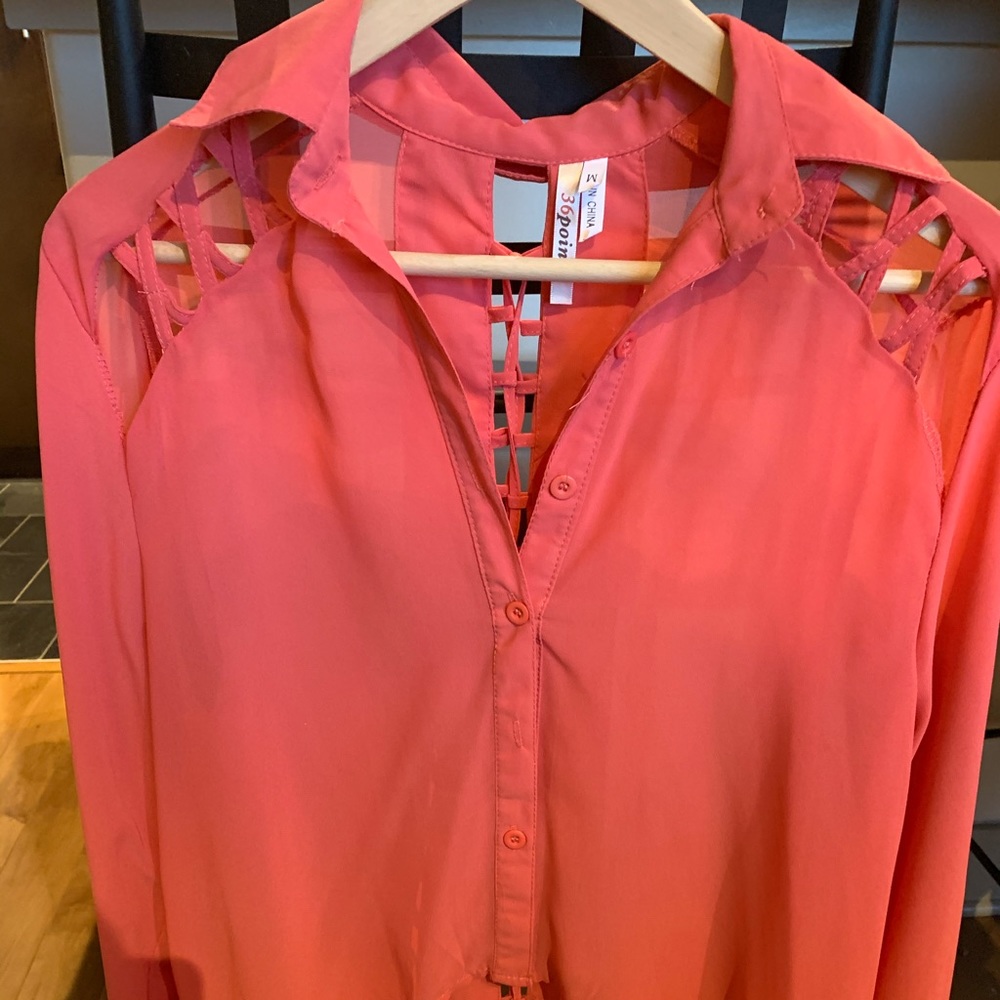 36 POINT 5// Pink Blouse// size Medium